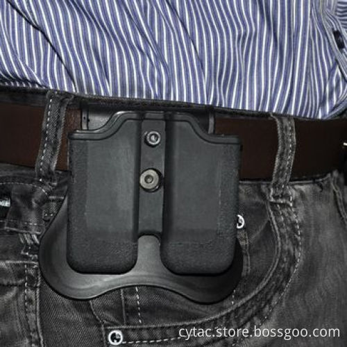 Police Military Equipment Double Magazine Holder for Taurus 24/7, Made of Black Polymer